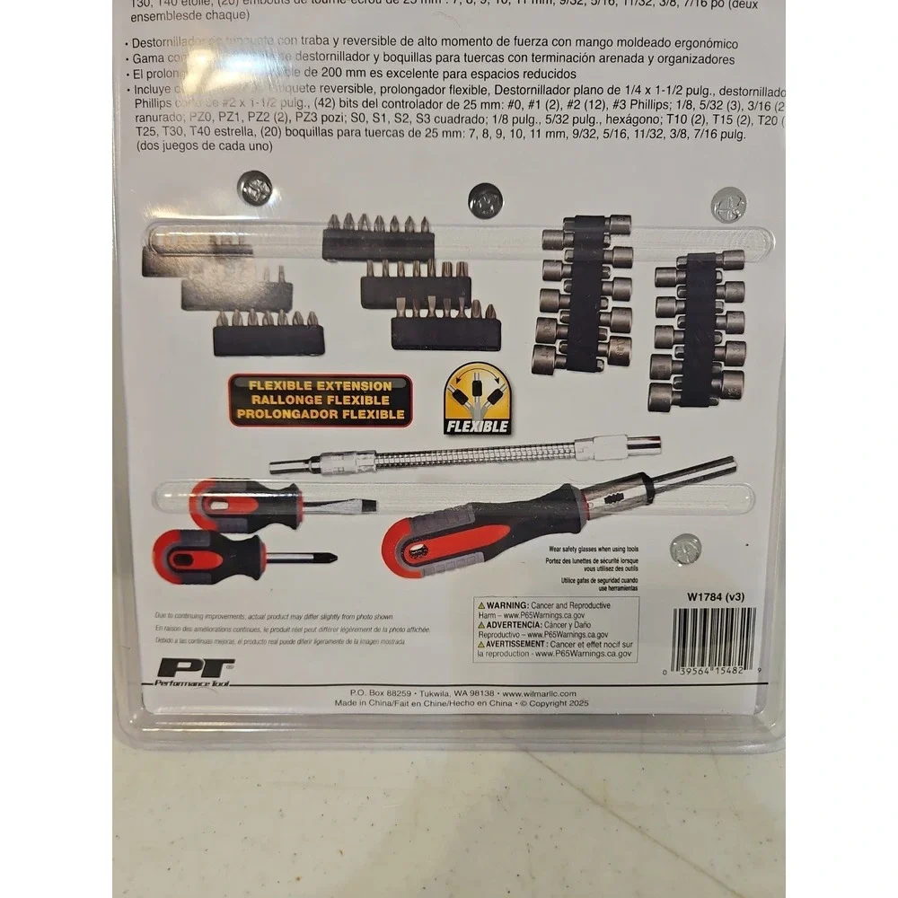 Performance Tool 66 pc Screwdriver And Bit Set New In Package - Picture 6 of 6